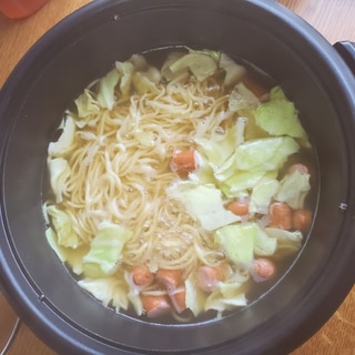 キャベツとウインナーのラーメン